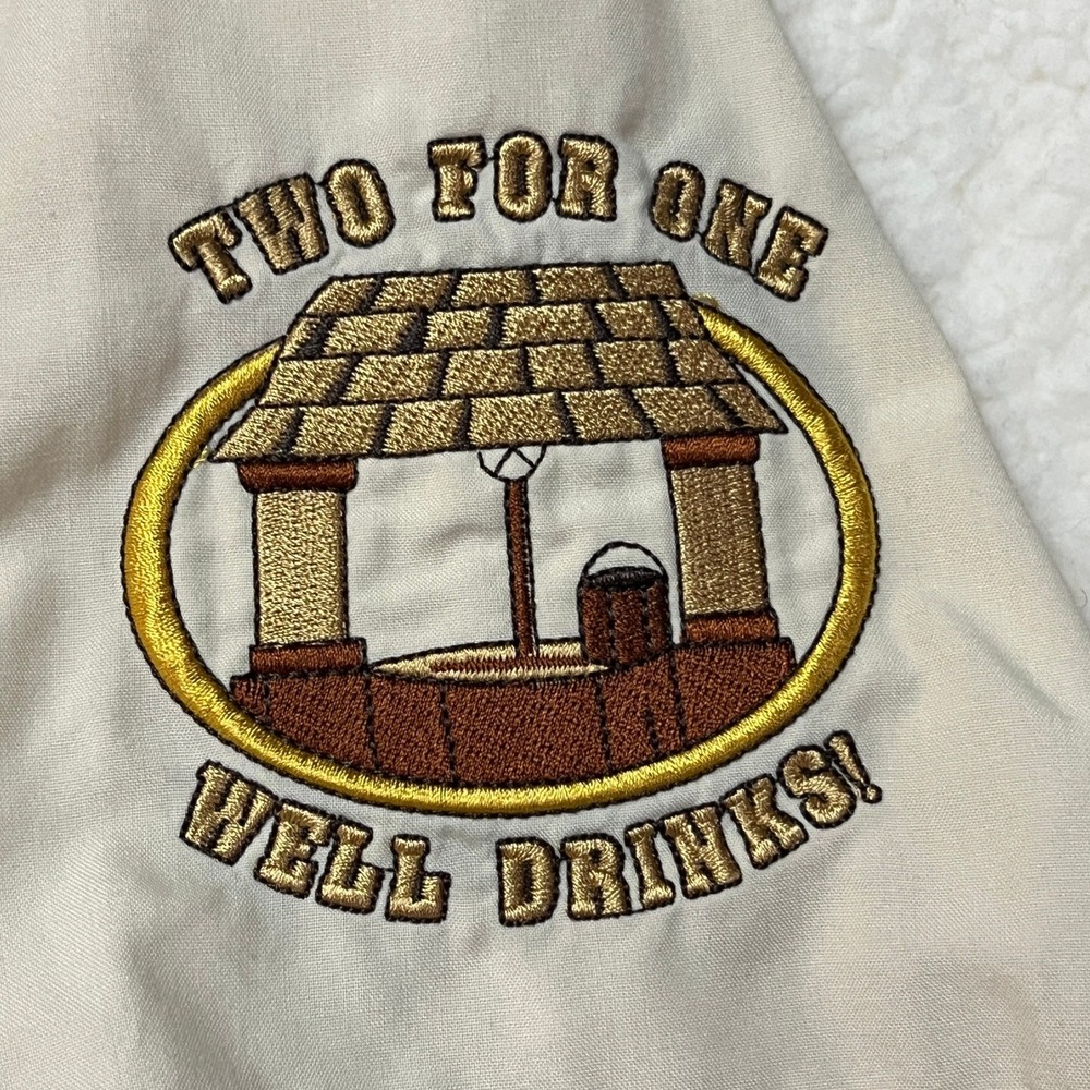 Disney Button‎ Down Mens XXL Brown Grumpys Tavern Bowling Shirt Short Sleeve - Picture 9 of 15